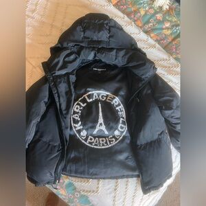 Karl Lagerfeld Women’s Black Down Fill Puffer Jacket